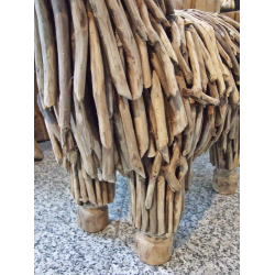 Owca z drewna tekowego Dekoracja Ozdoba 1:1 XL